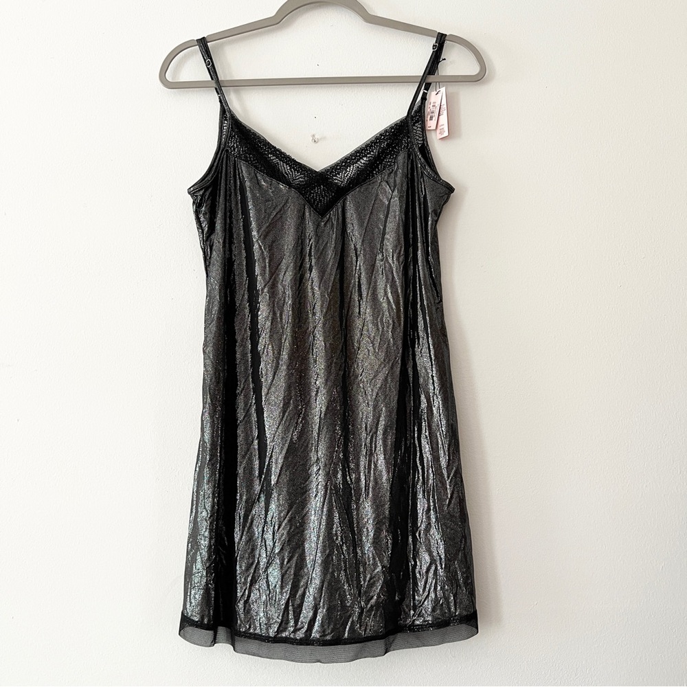 NWT VS Slinky Silver Slip Dress Size S